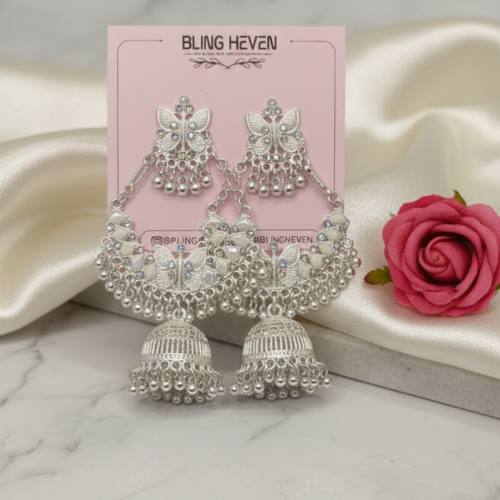 Butterfly Pearl Jhumka Earrings